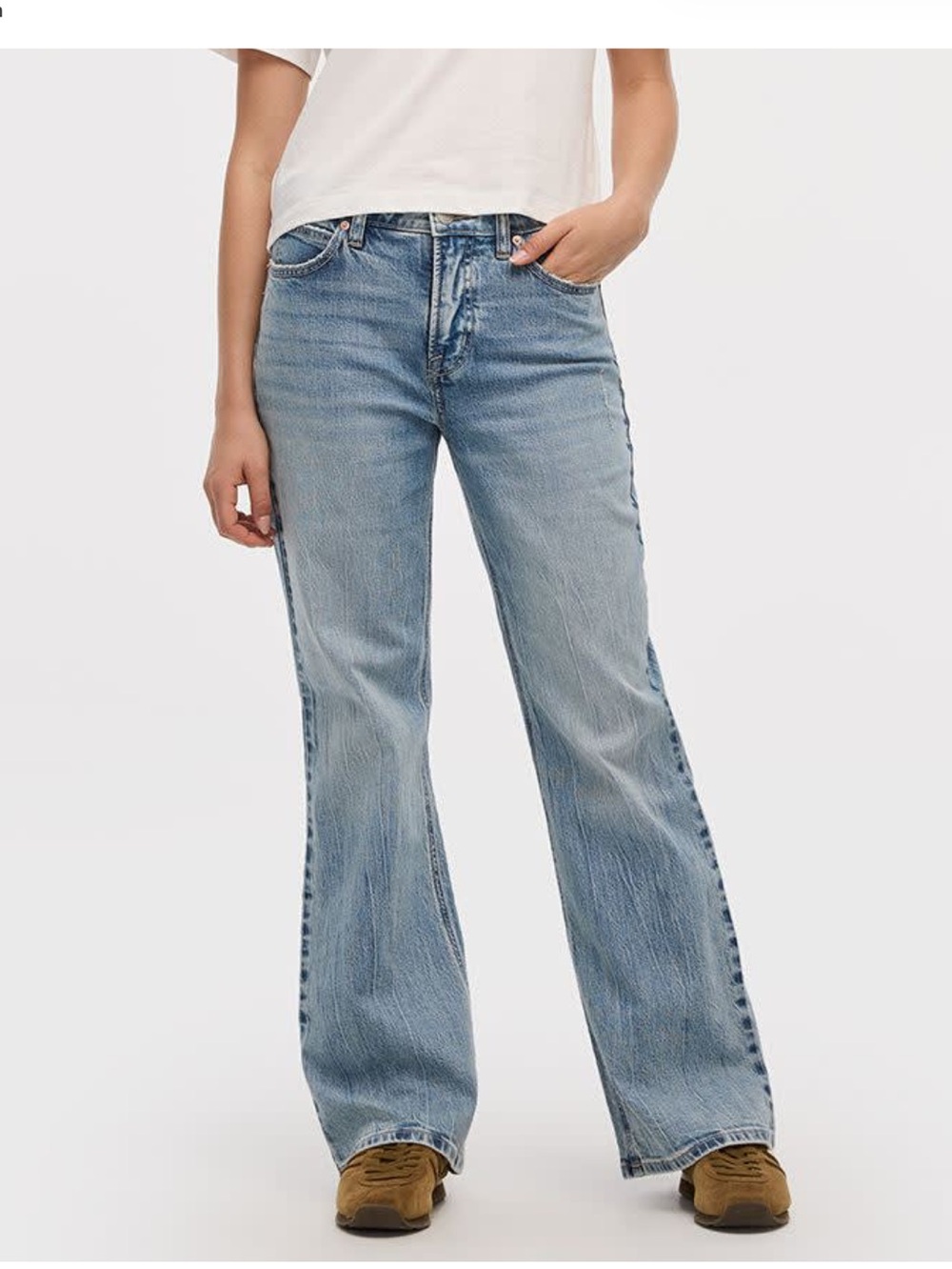 Classic Light Blue Mid-Rise Flare-Leg Women's Jeans